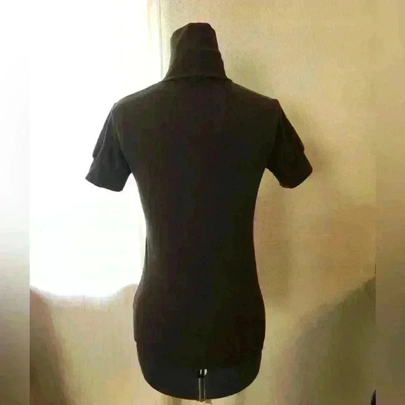 VTG Y2K VS Victoria Secret Dark Brown Short Sleeve Turtle Neck Top M - Picture 3 of 10